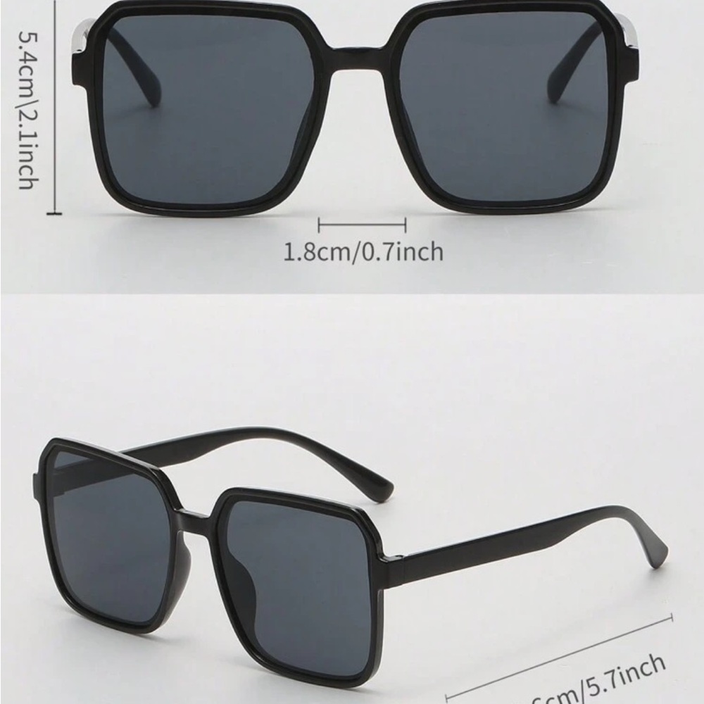 Tan Oversized Square Sunglasses with Gradient Lenses - Picture 2 of 2